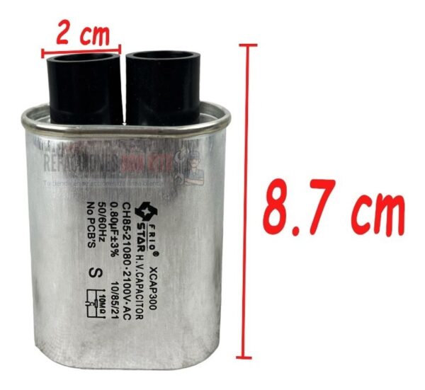Capacitor Microondas 1.00 Mfd 2100v Universal 4 Terminales - Imagen 7