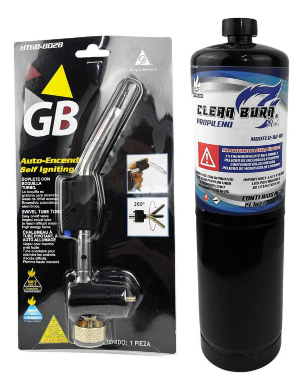 Kit Soplete Con Boquilla Y Gas Turner Para Soldar Refrigerac