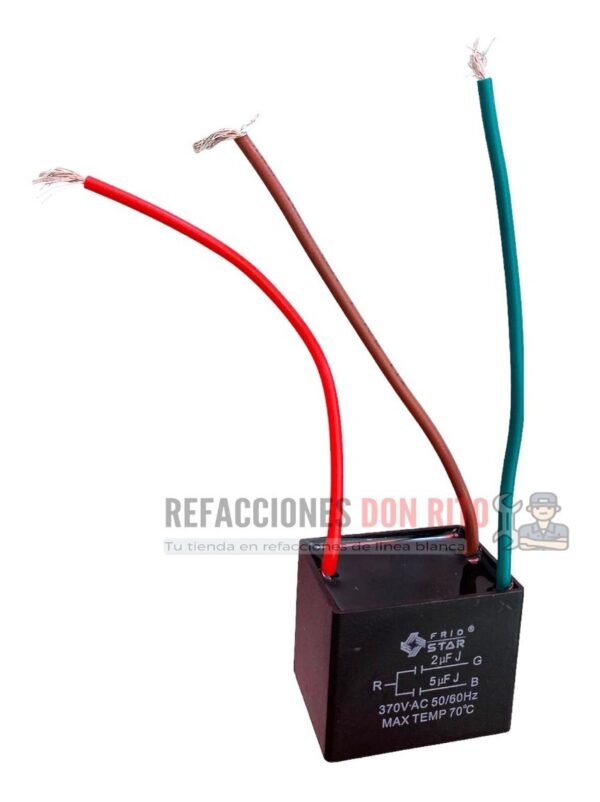 Capacitor 2 + 5 Uf Para Ventilador De Techo 3 Cables 370vac - Imagen 5