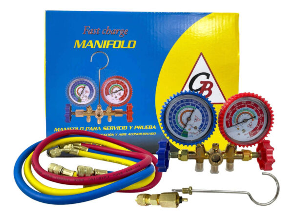 Juego Manómetros Refrigeración Manifold R134a R22 R404 R407c - Imagen 9