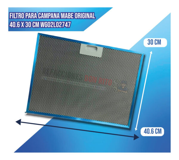 Filtro Para Campana Mabe Original 40.6x30 Cm Wg02l02747 - Imagen 5