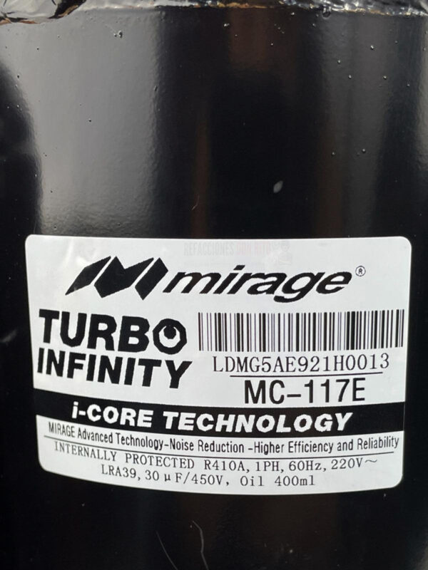 Compresor Rotativo 18000 Btus 1.5 Tonelada 220v R410a Mirage - Imagen 8