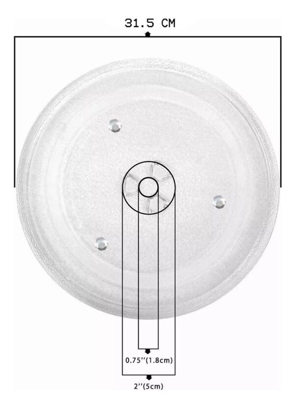 Plato D/cristal Para Microondas 31.5 Cm De Diámetro - Imagen 9