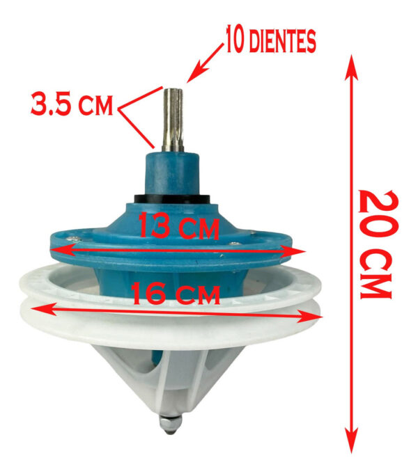 Agitador Transmisión Lavadora Easy Mabe Iem 10 Dientes 37 Cm - Imagen 10